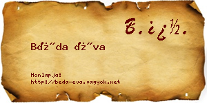 Béda Éva névjegykártya